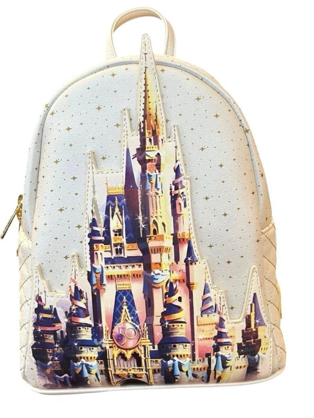 Loungefly Disney Parks 50th Magic Kingdom Cinderella Castle Mini Backpack NWT